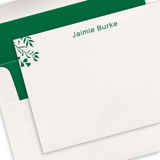 Corner Greens Flat Note Cards - Letterpress